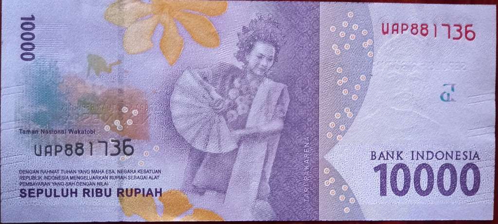 INDONESIA 10,000 RUPIAH 2016 P157 A-UNC
