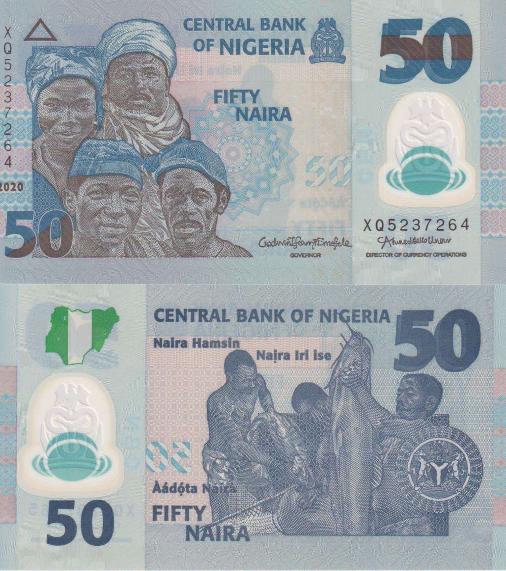 Nigeria 50 Naira  2020, P-40j, UNC, Polymer