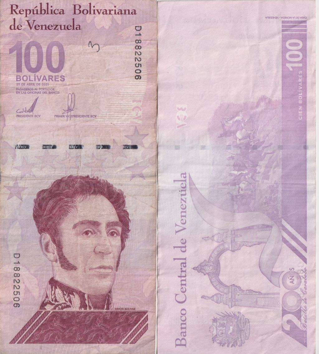 Venezuela 100 Bolivar Digital (Digitales) 2021, P-119, VF 100 Million Soberano