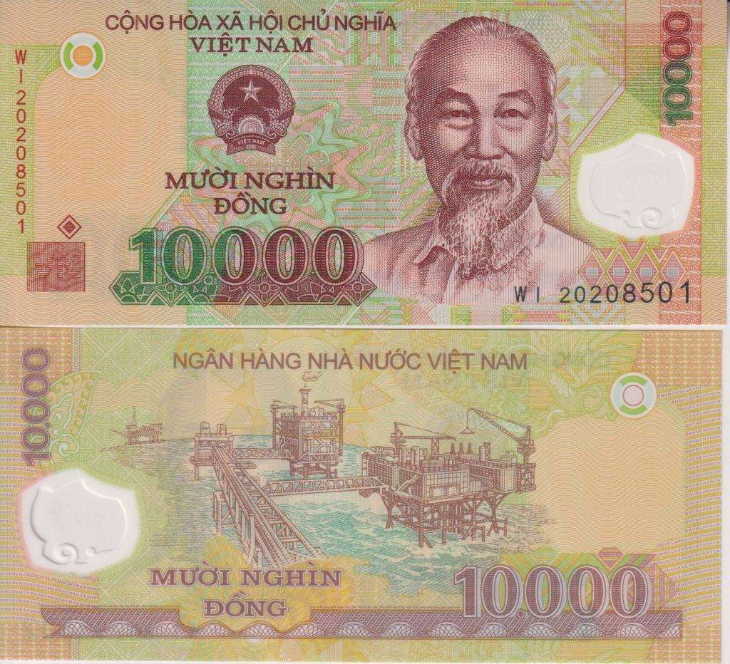 Vietnam 10,000 Dong  Random Year, P-119, UNC, Polymer