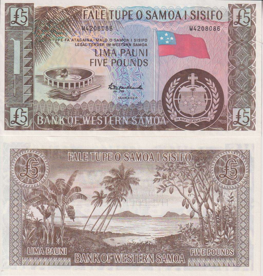Western Samoa 5 Pounds 2020 ND, P-15CS, UNC
