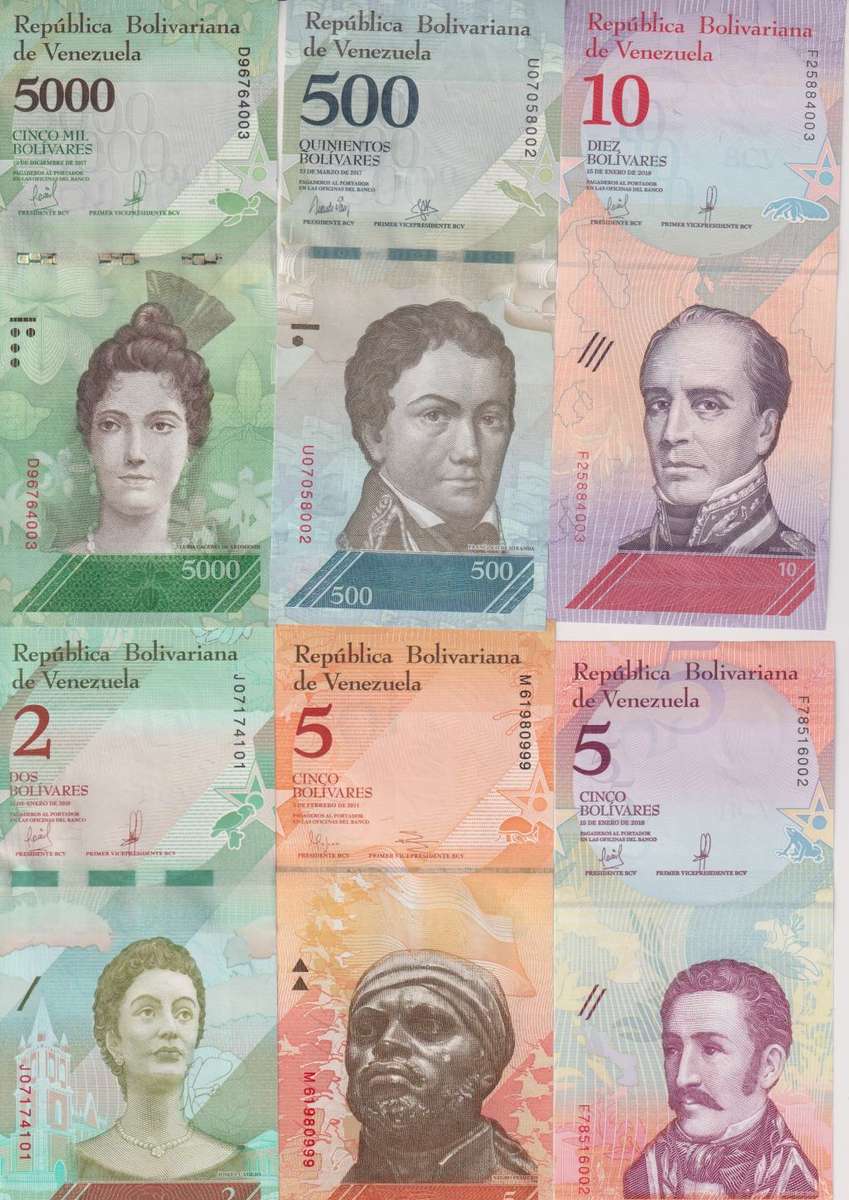 VENEZUELA - A COLLECTION OF 18 DIFFERENT BANKNOTES - UNC
