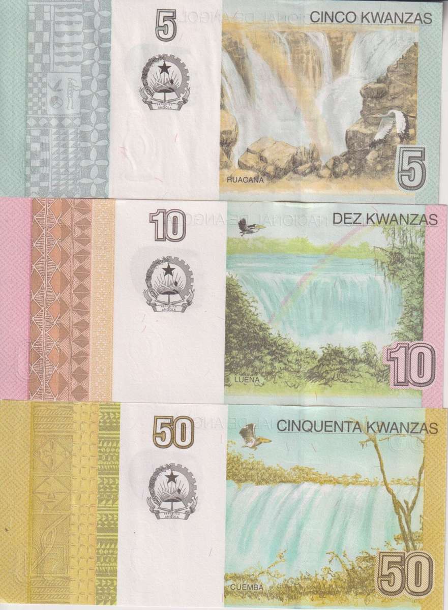 ANGOLA 5, 10, 50 KWANZAS 2012 UNC