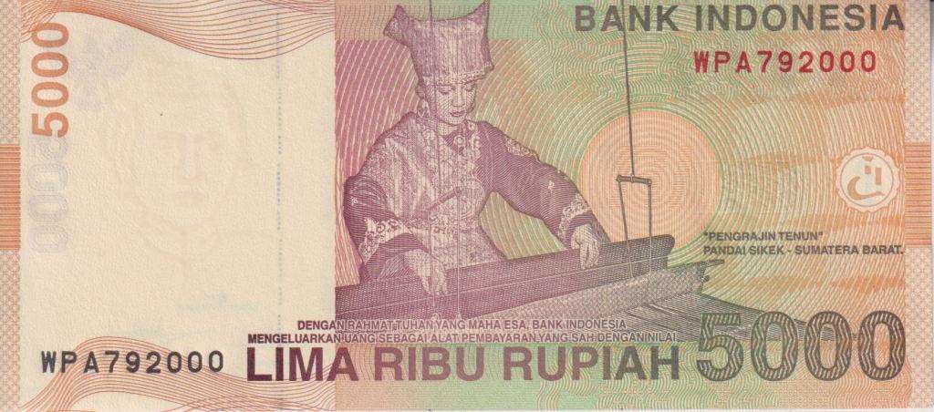 INDONESIA 5000 RUPIAH 2011 P928 UNC