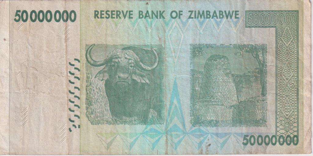 Zimbabwe 50 Million Dollars 2008 P79 VF