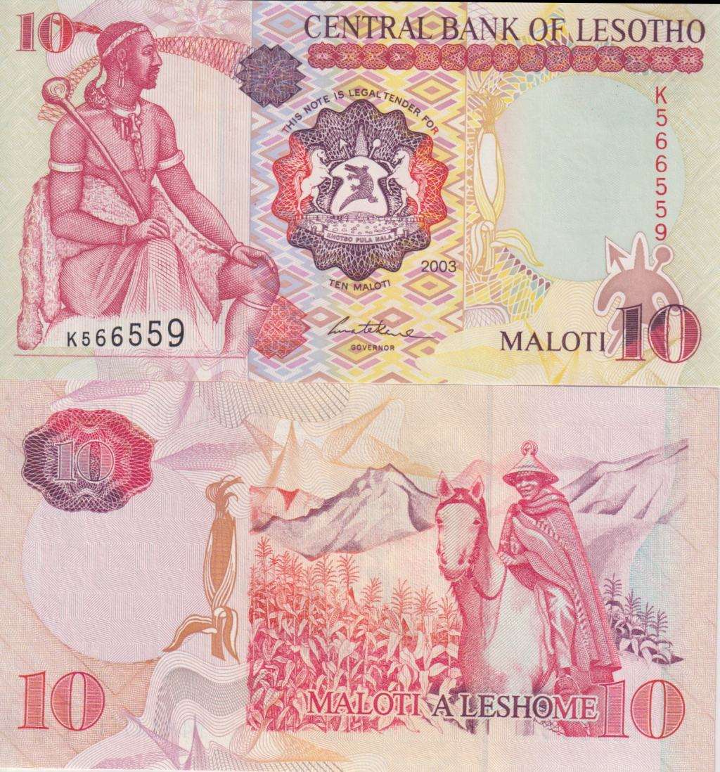 Lesotho 10 Maloti 2003 P 15 UNC