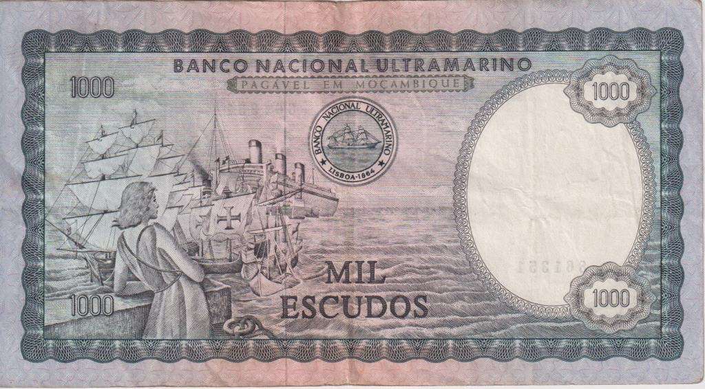 Portuguese Mozambique 1000 Escudos 1972 P-112 VF