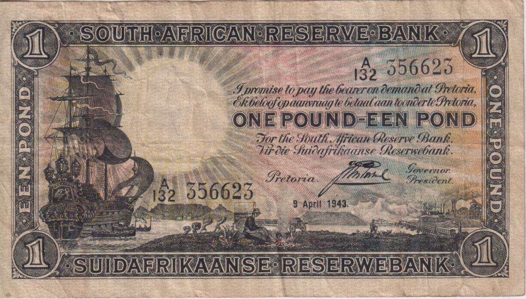 UNION OF SOUTH AFRICA - 1 POND J. Postmus A/132 1943 #133 VF