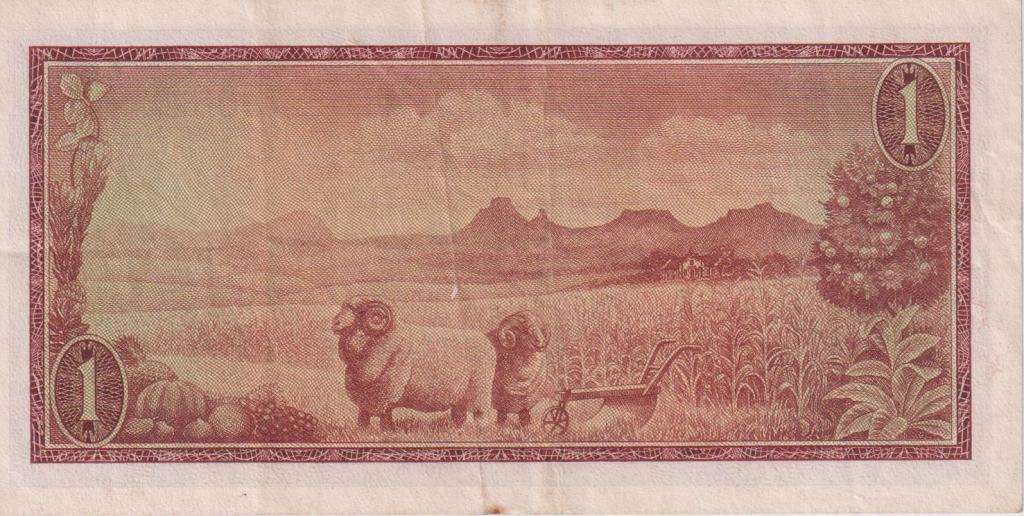 REPUBLIC OF SOUTH AFRICA - 1 RAND G.Rissik A/93 1966 #A/E 323 VF