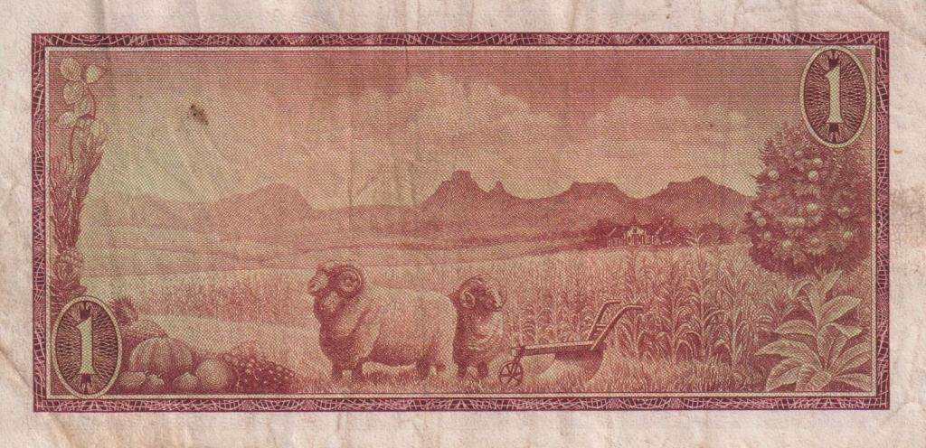 REPUBLIC OF SOUTH AFRICA - 1 RAND T.W.de Jongh A/180 1967 #E/A 348 VF