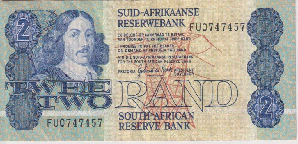 REPUBLIC OF SOUTH AFRICA - 2 RAND Gerhard de Kock FU  1984 #A/E 407 VF