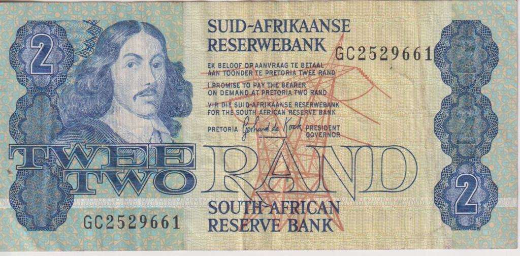 REPUBLIC OF SOUTH AFRICA - 2 RAND Gerhard de Kock GC  1984 #A/E 407 VF