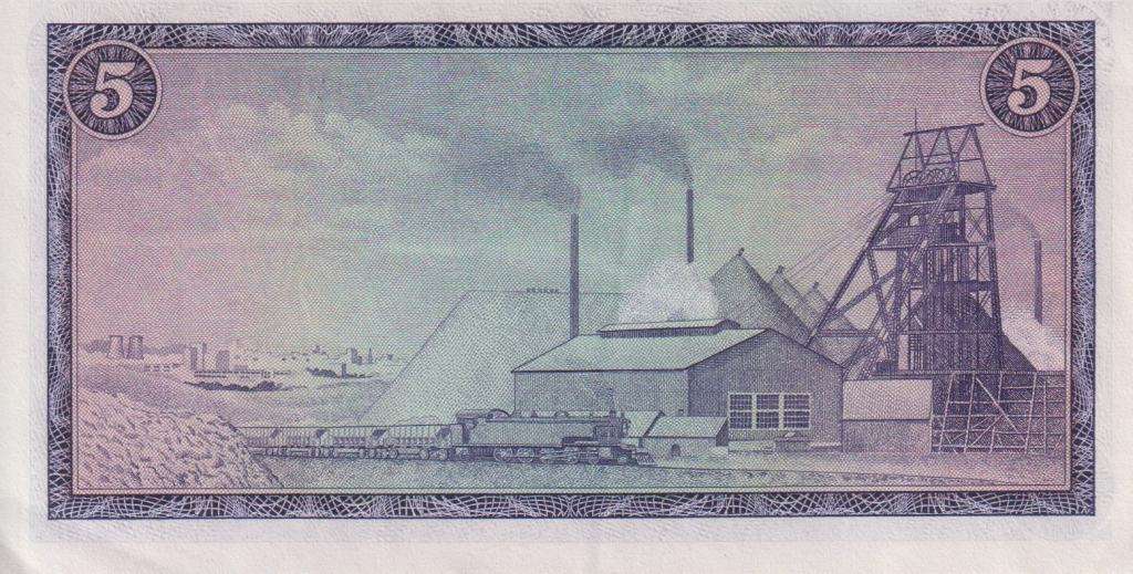 REPUBLIC OF SOUTH AFRICA - 5 RAND T.W.de Jongh F/121  1967  A/E 432 XF