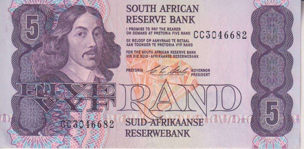 REPUBLIC OF SOUTH AFRICA - 5 RAND C.L.Stals CC  1990 E/A 468 A-UNC