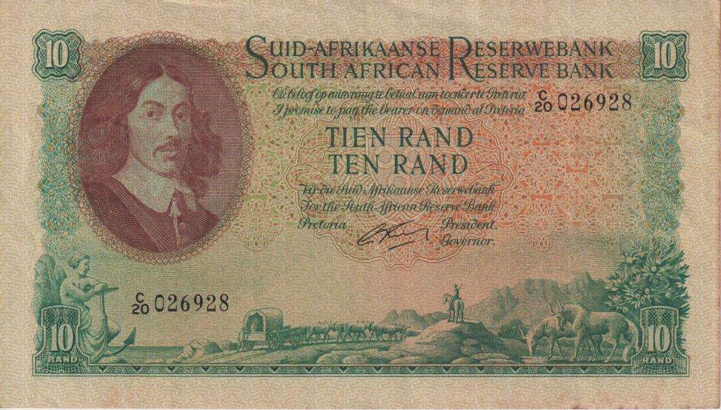 REPUBLIC OF SOUTH AFRICA - 10 RAND G.Rissik C/20 1962 A/E 498 XF