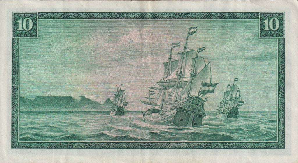 REPUBLIC OF SOUTH AFRICA - 10 RAND T.W.de Jongh C/435  1975 E/A 521 VF