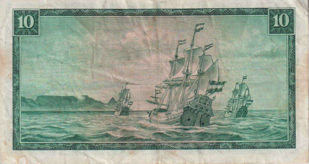 REPUBLIC OF SOUTH AFRICA - 10 RAND T.W.de Jongh C/466  1975  A/E 520 VF