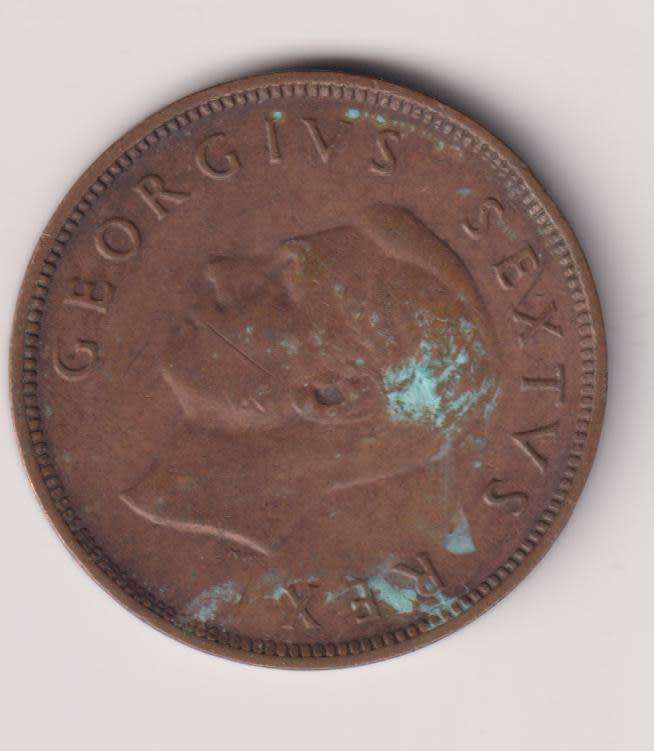 UNION OF SOUTH AFRICA - ½ Penny - KING GEORGE VI - 1949  Bronze