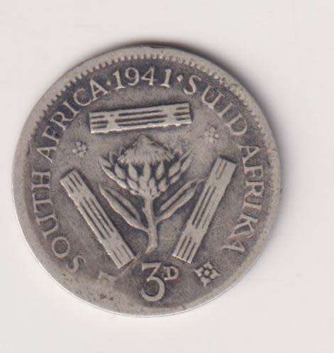 UNION OF SOUTH AFRICA - 3d - TICKEY - King George Vl - 1941 - Silver