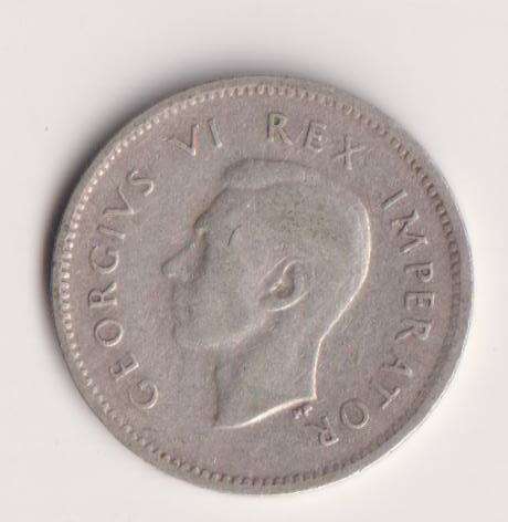 UNION OF SOUTH AFRICA - 3d - TICKEY - King George Vl - 1943 - Silver