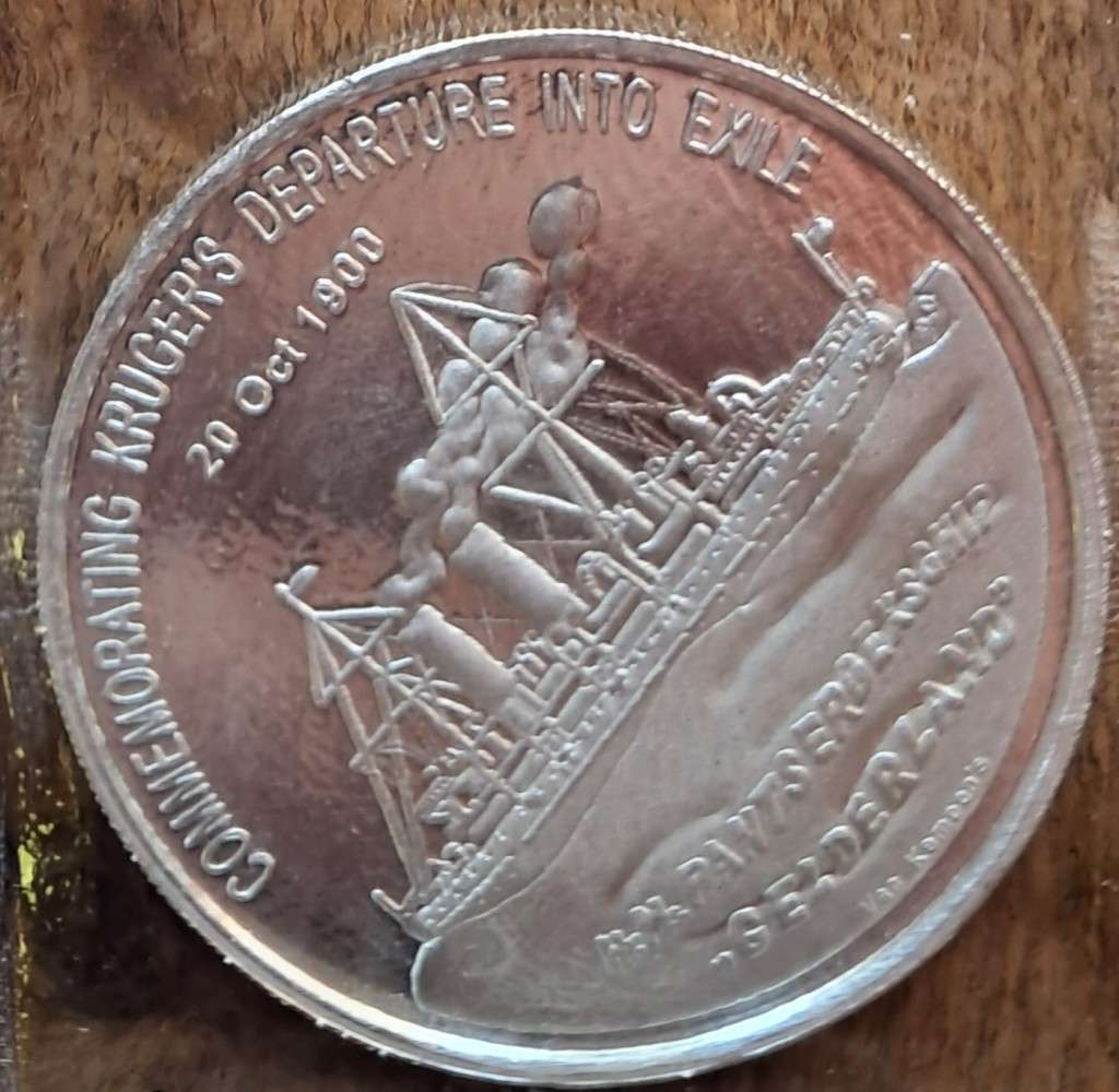 1 oz  Fine Silver - ANGLO BOER WAR COMMEMORATION 2007 - PAUL KRUGER`S EXILE TO EUROPE