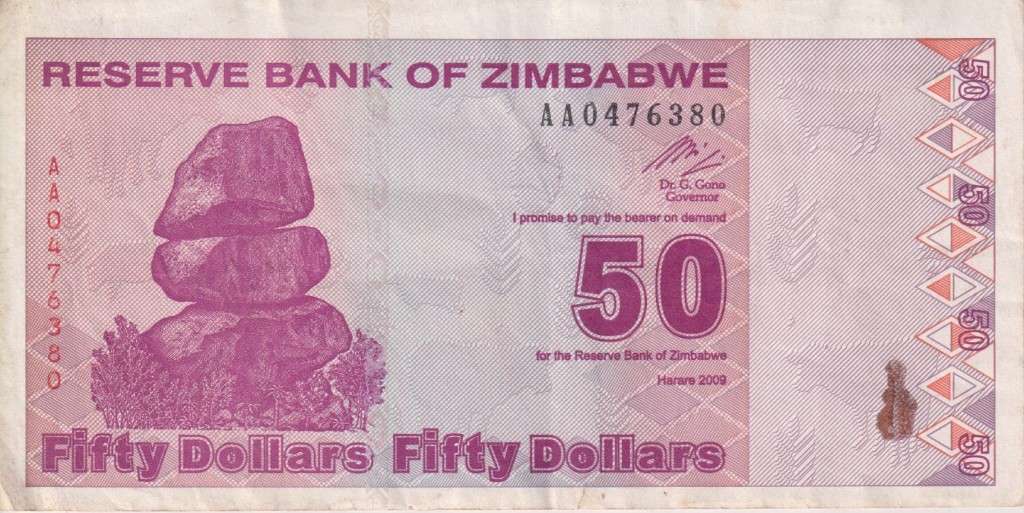 Zimbabwe 50 Dollars 2009, P-96, VF