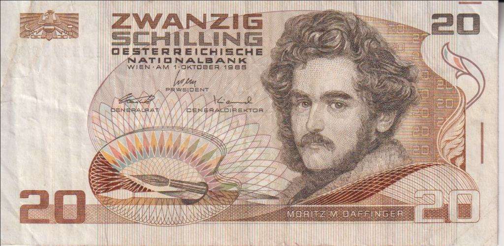 AUSTRIA 20 SCHILLINGS  1986 P148 VF (USED)