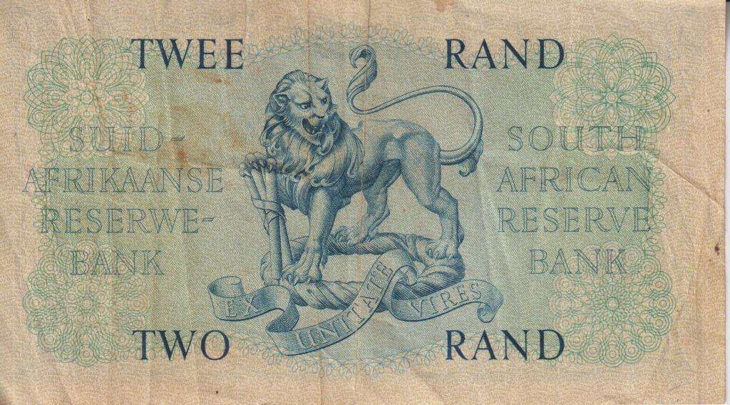 REPUBLIC OF SOUTH AFRICA -2 RAND M.H. de Kock B/76 1961 #E/A 366 VF