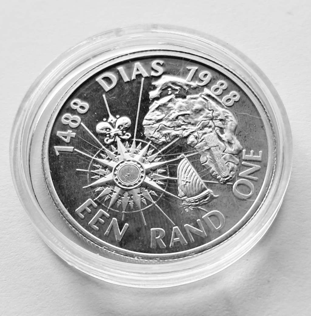 SOUTH AFRICA - 1 RAND 1988 SILVER - DIAS PROOF COIN (IN CAPSULE)