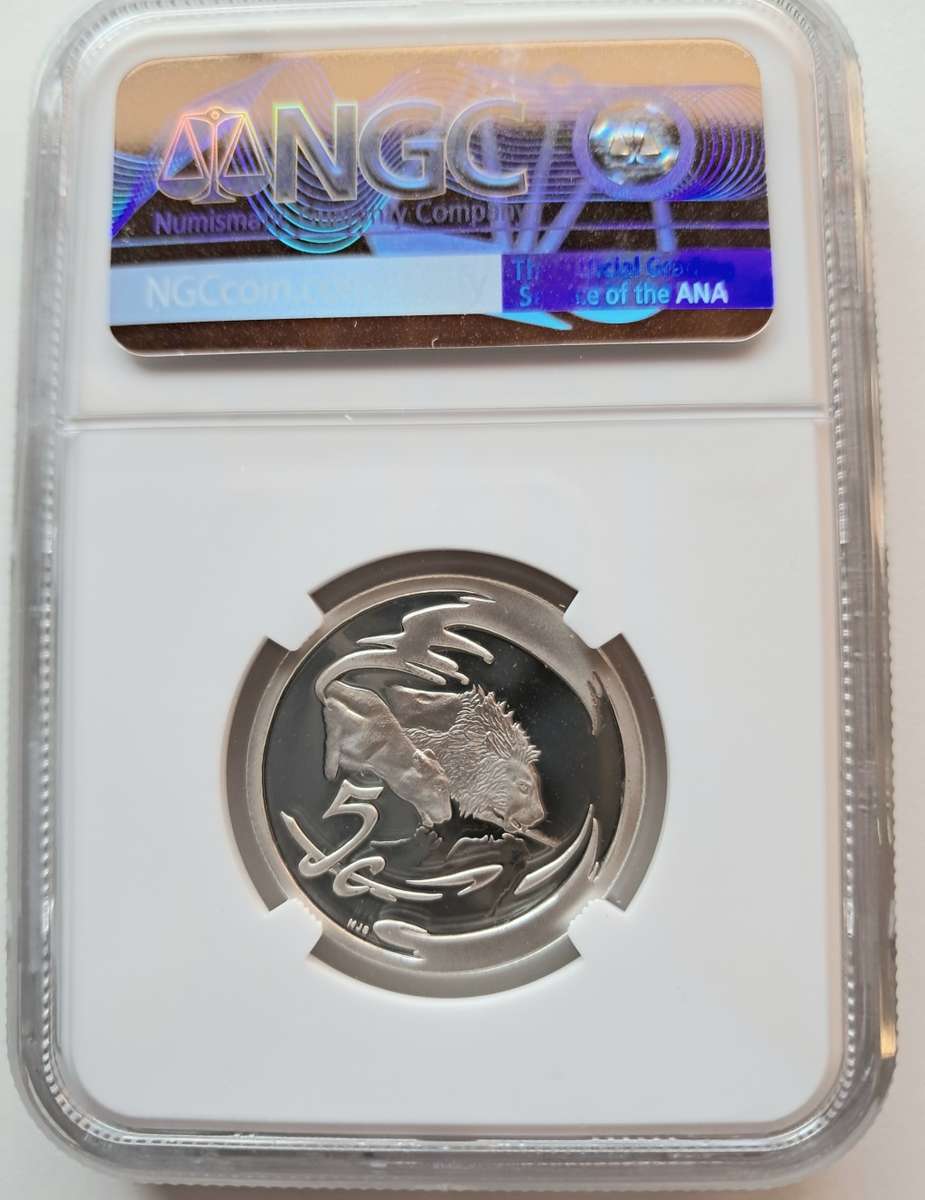 REPUBLIC OF SOUTH AFRICA - 2000 SILVER PROOF 5c BIG 5 - LION - NGC GRADED PF69 ULTRA CAMEO