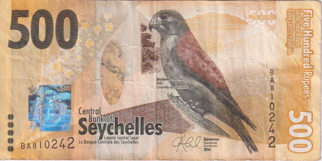 Seychelles 500 Rupees Banknote , 2016, P-51  polymer VF