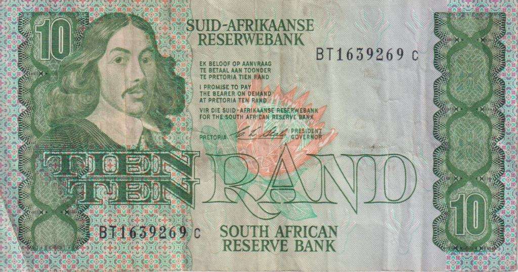 REPUBLIC OF SOUTH AFRICA - 10 RAND C.L.Stals BT 1990 A/E 545 VF