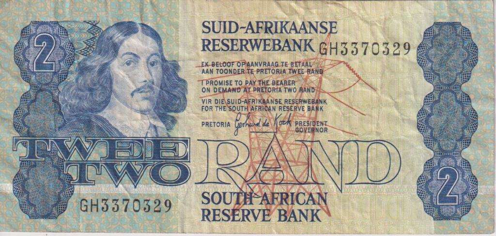 REPUBLIC OF SOUTH AFRICA - 2 RAND Gerhard de Kock GH 1984 #A/E 407 VF