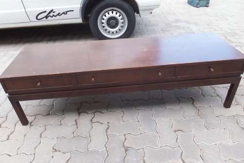 Big Reductio: RETRO SWEDISH TYPE DESIGN 1950's WOODEN COFFEE TABLE, 3 DRAWERS IN EXCELLENT CONDITION