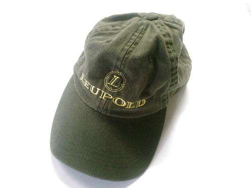 Olive green Leupold cap.