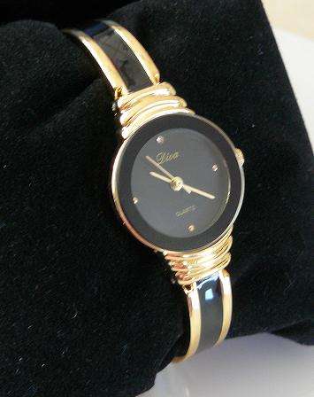 **STUNNING - GOLD & BLACK - QUARTZ WATCH** (black face)