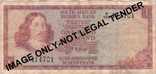 TW de Jongh R1 Note 1967 Springbuck watermark