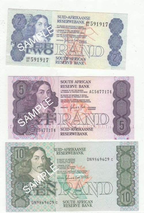 UNC G DE KOCK NOTE SET R2 TO R50