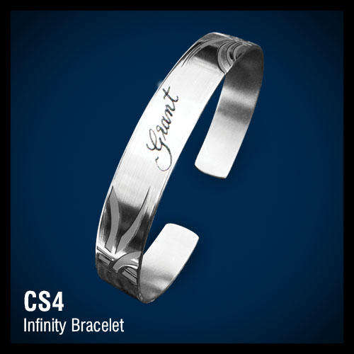 ALL NEW HAND ENGRAVED INFINITY MENS BRACELET