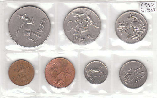 1982 Curcilated coins Sealed in mint pack 1c to R1