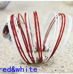 FIRST AND ONLY ON BOB MULTI LAYER BANGLE LADY`S BRACELET WATCH (RED AND WHITE)