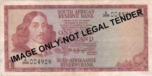 1967 T.W. DE JONGH R1 NOTE SPRINGBUCK  WATERMARK