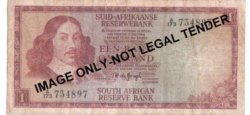 1967 T.W. DE JONGH R1 NOTE SPRINGBUCK  WATERMARK