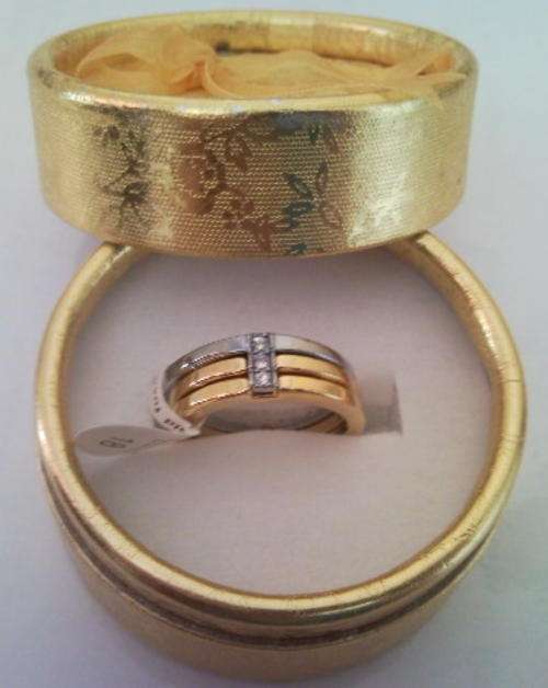 CRAZY R1 START !!! Designer Gold Fusion Two Tone Ring Fused 18ct EP Gold !!Size 17,19