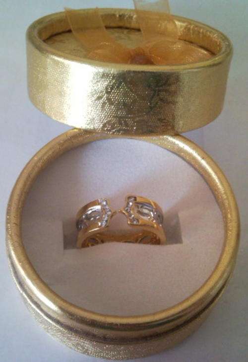 CRAZY R1 START !!! Designer Gold Fusion Two Tone Ring Fused 18ct EP Gold !!!Size  17