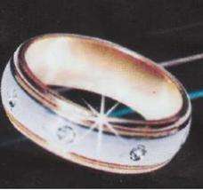 EXCLUSIVE IMPORTED AKI DESIGNER FUSED TWO TONE 18ct  GOLD MENS DIAMANTE RING