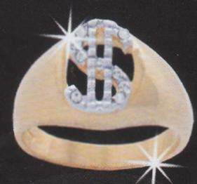 START VALENTINES SHOPPING ! EXCLUSIVE IMPORTED AKI DESIGNER FUSED 18ct  GOLD DIAMANTE MENS RING