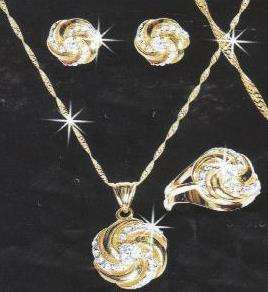 START VALENTINES SHOPPING ! EXCLUSIVE IMPORTED AKI DESIGNER FUSED 18ct  GOLD JEWELLERY SET