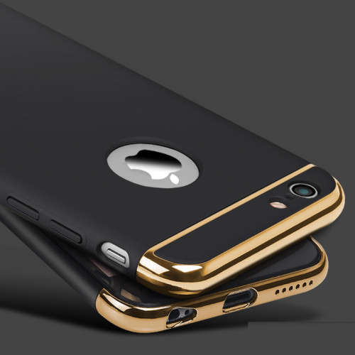 Luxury Metallic Finish Cover Case For iPhone (Black)