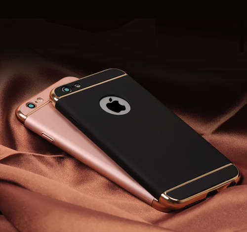Luxury Metallic Finish Cover Case For iPhone (Black)